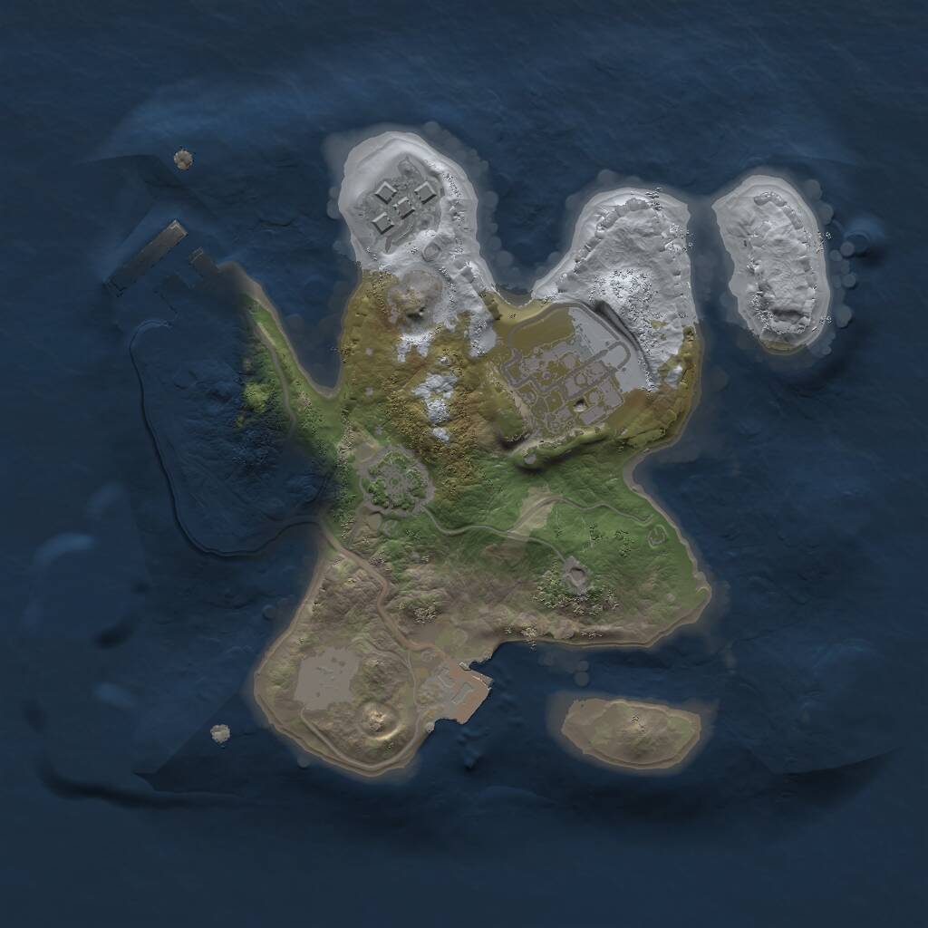 Rust Map: Procedural Map, Size: 2000, Seed: 268525, 5 Monuments