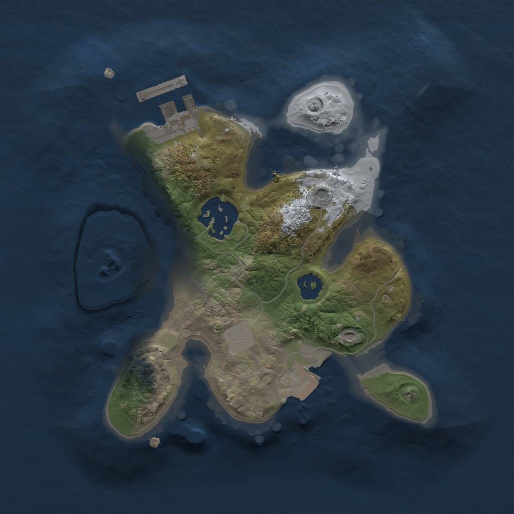 Rust Map: Procedural Map, Size: 2000, Seed: 565796692, 3 Monuments