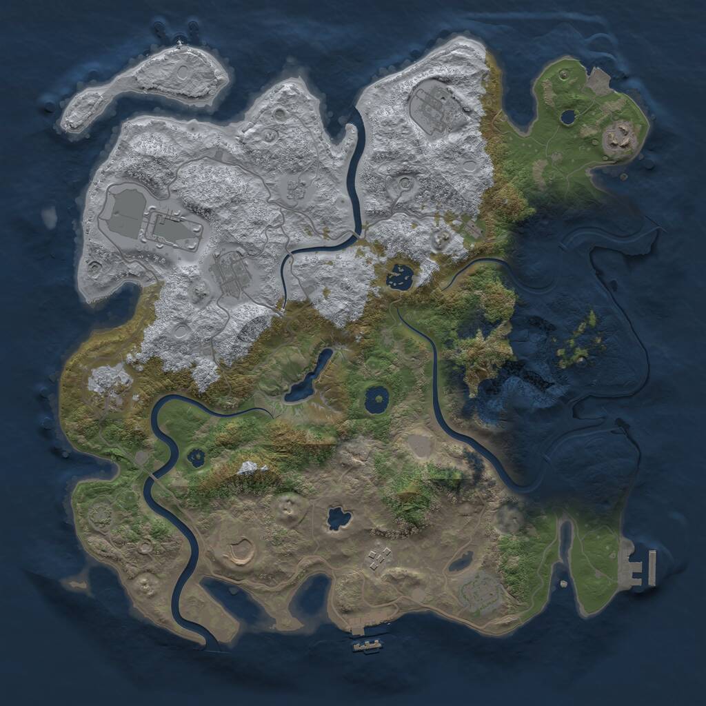Rust Map: Procedural Map, Size: 4000, Seed: 1641900312, 15 Monuments