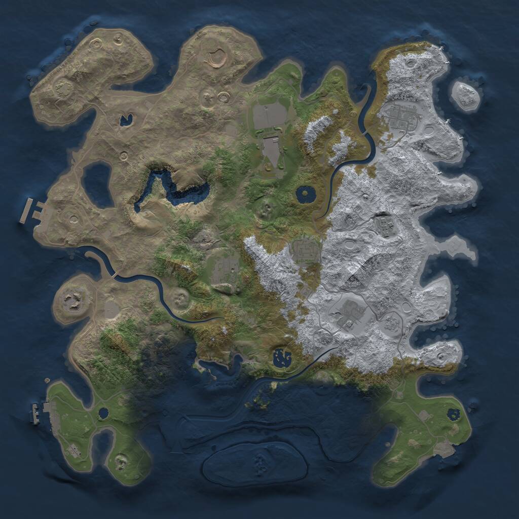 Rust Map: Procedural Map, Size: 4000, Seed: 92613130, 15 Monuments