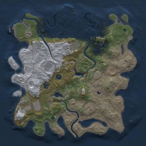 Thumbnail Rust Map: Procedural Map, Size: 4000, Seed: 179181, 14 Monuments