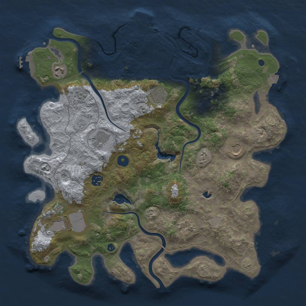 Rust Map: Procedural Map, Size: 4000, Seed: 179181, 14 Monuments