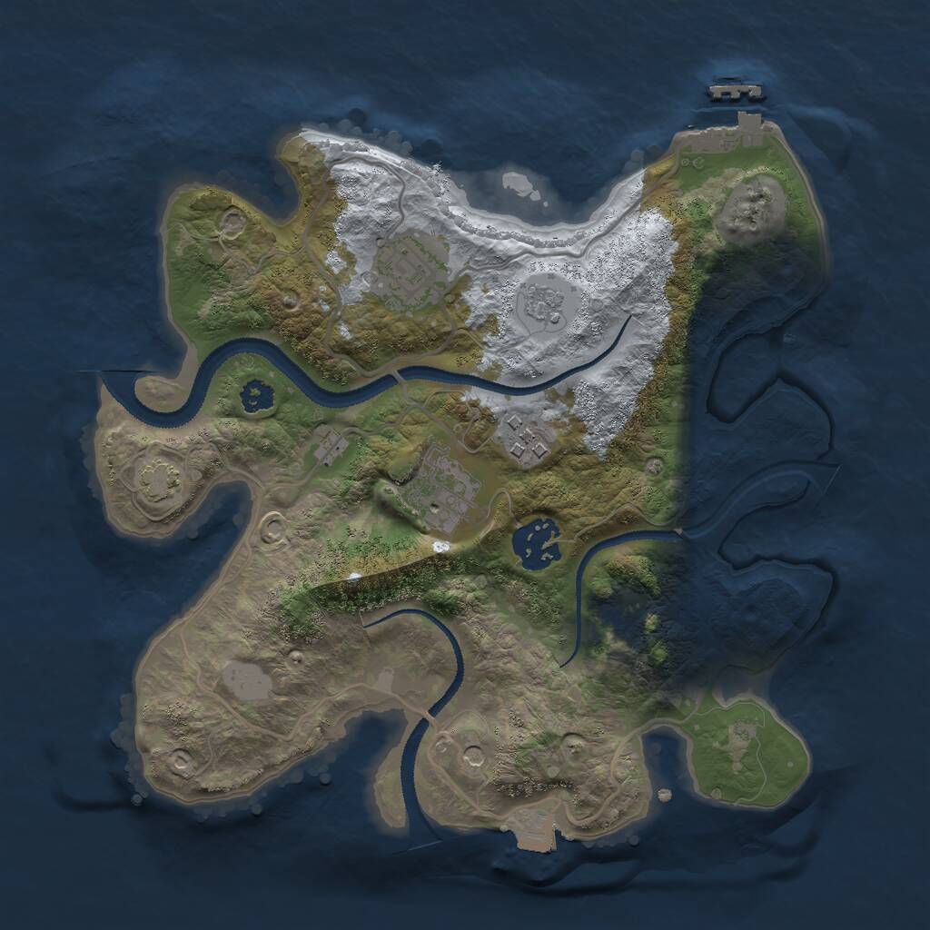 Rust Map: Procedural Map, Size: 2800, Seed: 1697183397, 9 Monuments