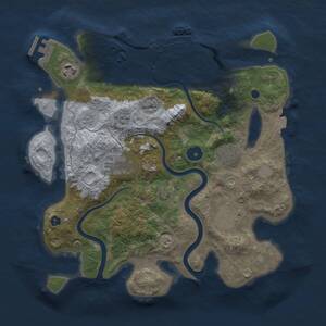 Thumbnail Rust Map: Procedural Map, Size: 3250, Seed: 1664361531, 11 Monuments