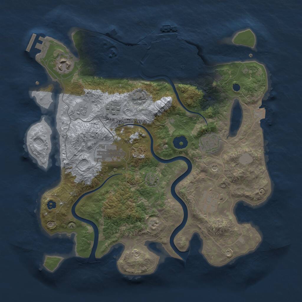Rust Map: Procedural Map, Size: 3250, Seed: 1664361531, 11 Monuments