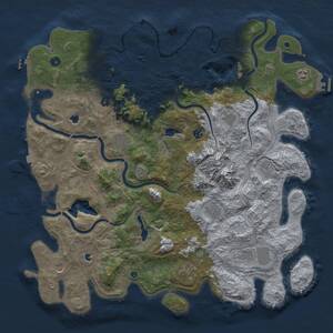 Thumbnail Rust Map: Procedural Map, Size: 5000, Seed: 1493240671, 17 Monuments