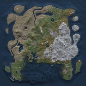 Thumbnail Rust Map: Procedural Map, Size: 4000, Seed: 605754147, 14 Monuments