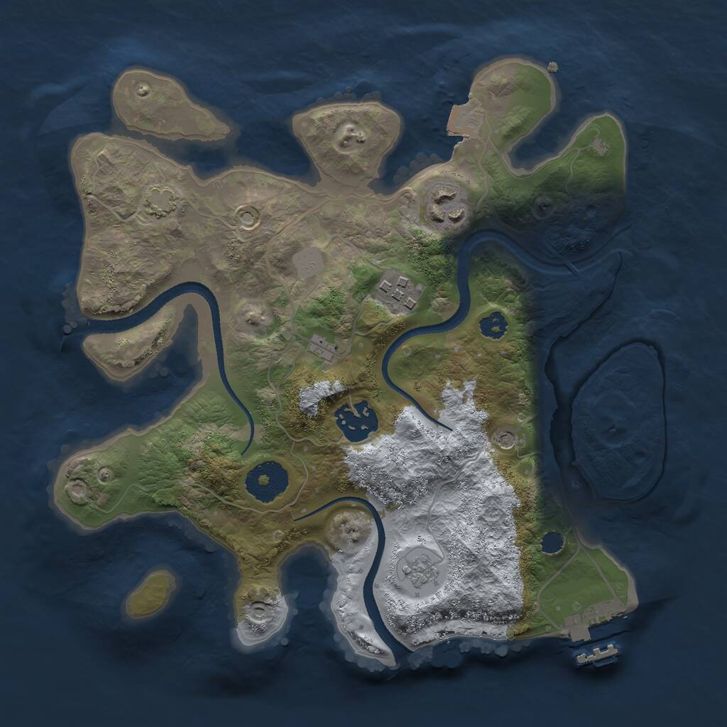 Rust Map: Procedural Map, Size: 2700, Seed: 1764504126, 8 Monuments