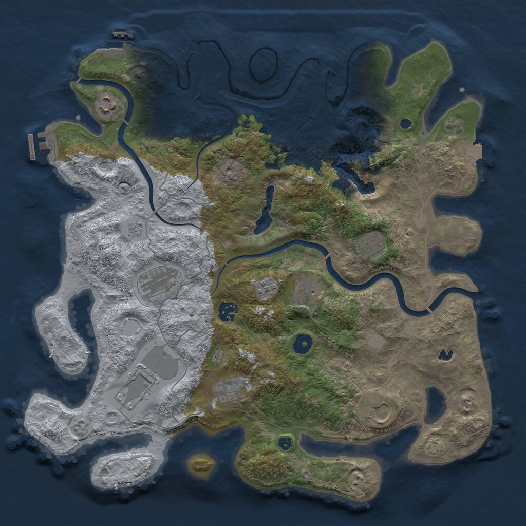 Rust Map: Procedural Map, Size: 4000, Seed: 1745679739, 15 Monuments