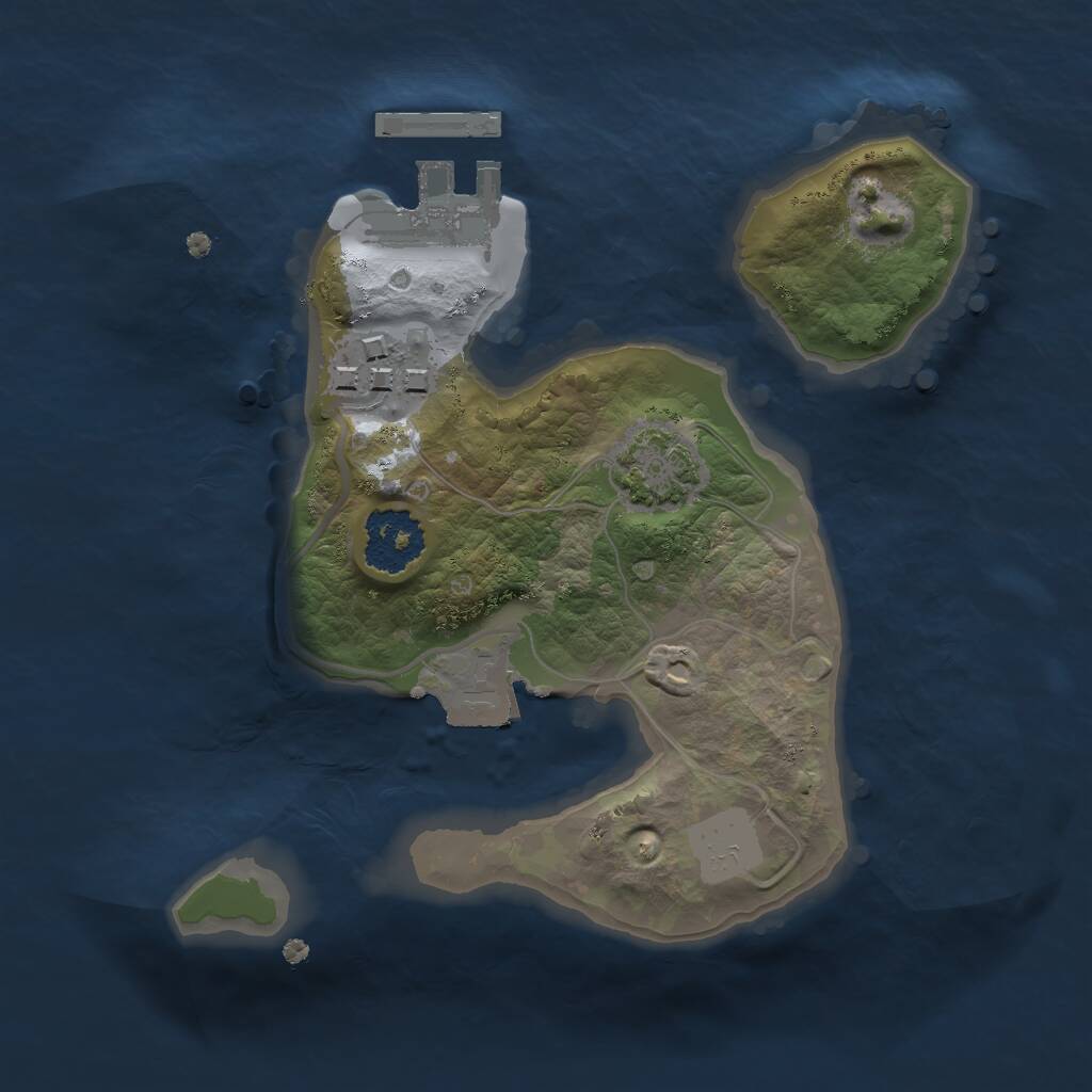 Rust Map: Procedural Map, Size: 1750, Seed: 46376234, 4 Monuments