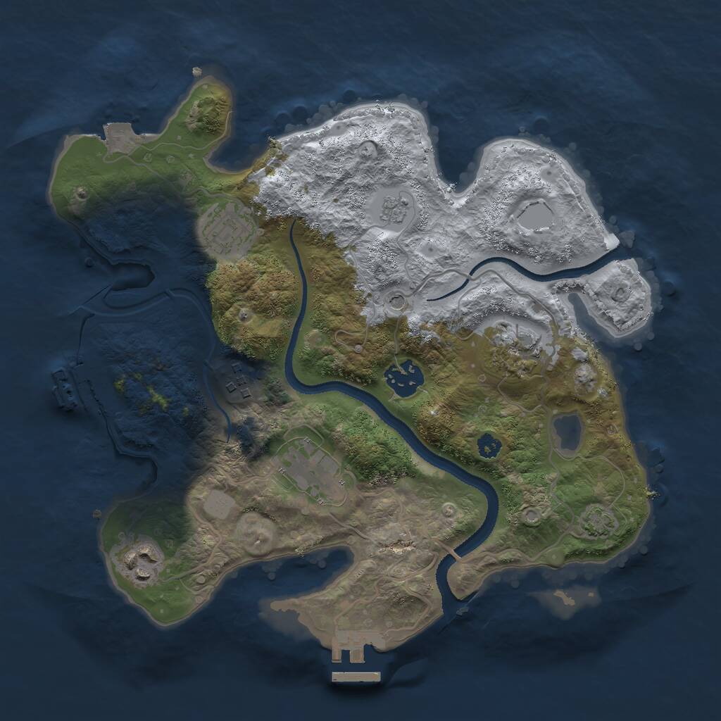 Rust Map: Procedural Map, Size: 3000, Seed: 1241930911, 12 Monuments
