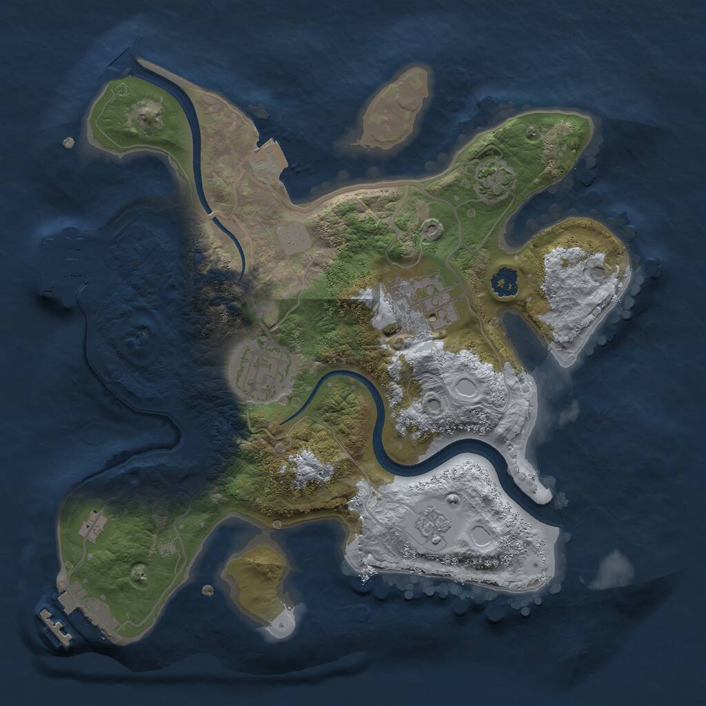 Rust Map: Procedural Map, Size: 2500, Seed: 2001290181, 7 Monuments