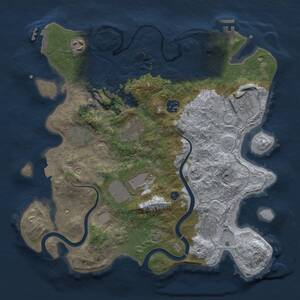 Thumbnail Rust Map: Procedural Map, Size: 3500, Seed: 697536067, 14 Monuments