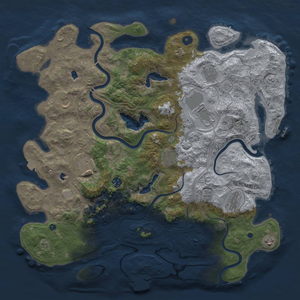 Rust Map: Procedural Map, Size: 4500, Seed: 341233957, 15 Monuments