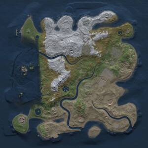 Thumbnail Rust Map: Procedural Map, Size: 3500, Seed: 651033298, 13 Monuments