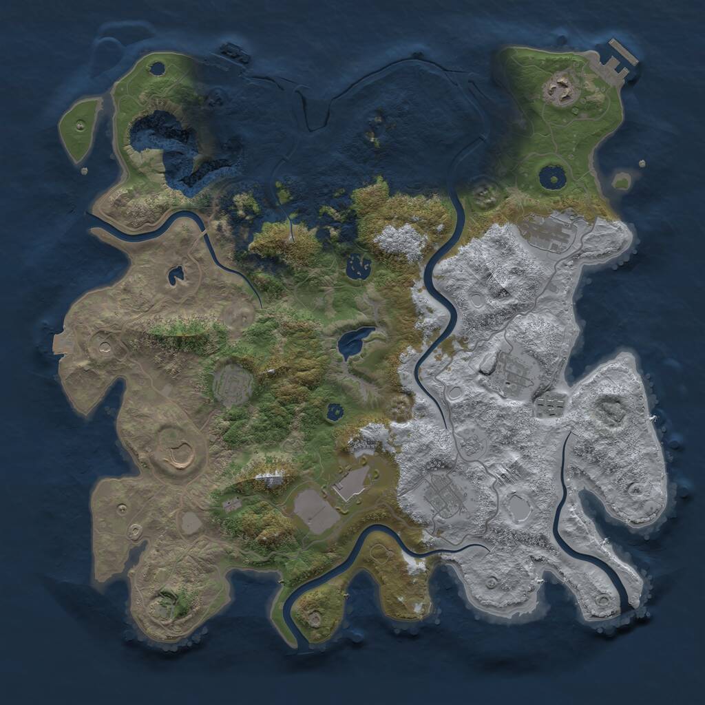 Rust Map: Procedural Map, Size: 4050, Seed: 775795690, 15 Monuments