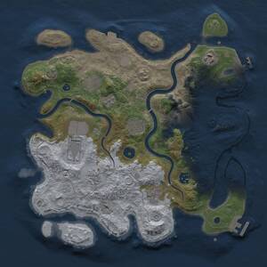 Thumbnail Rust Map: Procedural Map, Size: 3500, Seed: 1852847171, 15 Monuments