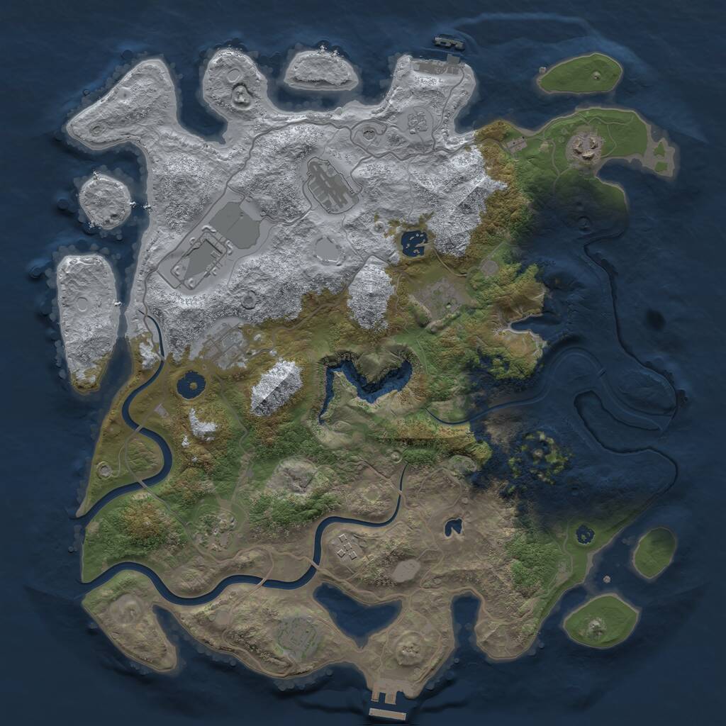 Rust Map: Procedural Map, Size: 4000, Seed: 45185697, 15 Monuments