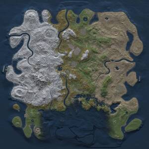 Thumbnail Rust Map: Procedural Map, Size: 5000, Seed: 19891504, 17 Monuments