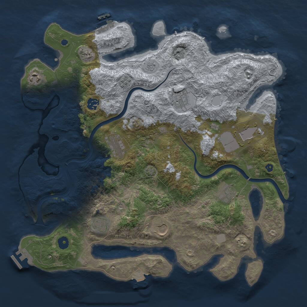 Rust Map: Procedural Map, Size: 3900, Seed: 1764547297, 15 Monuments