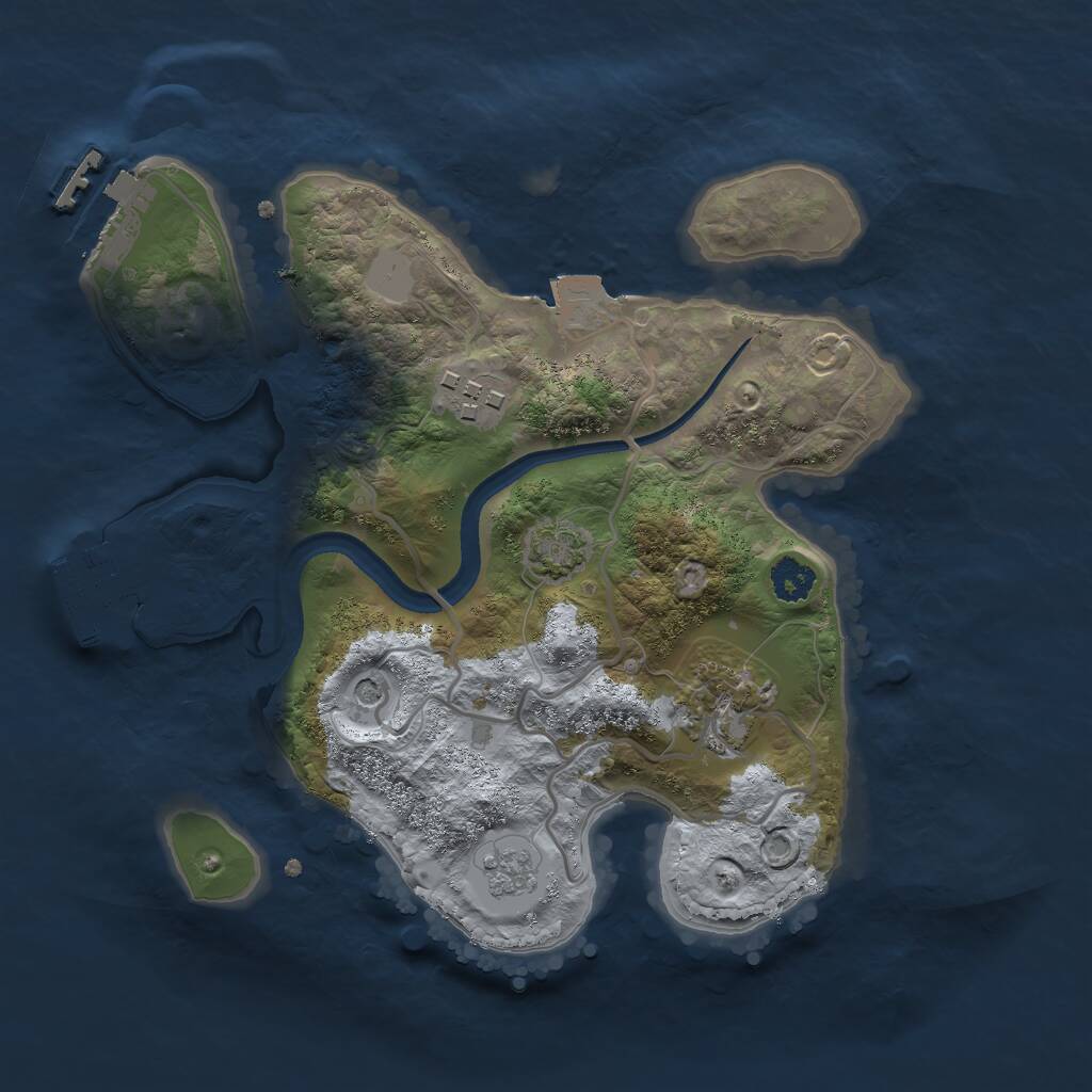 Rust Map: Procedural Map, Size: 2500, Seed: 1953785008, 8 Monuments