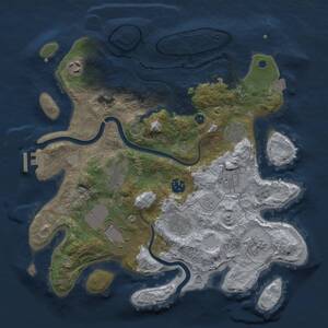 Thumbnail Rust Map: Procedural Map, Size: 3500, Seed: 1339226533, 14 Monuments