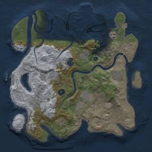 Thumbnail Rust Map: Procedural Map, Size: 3500, Seed: 1739421358, 16 Monuments