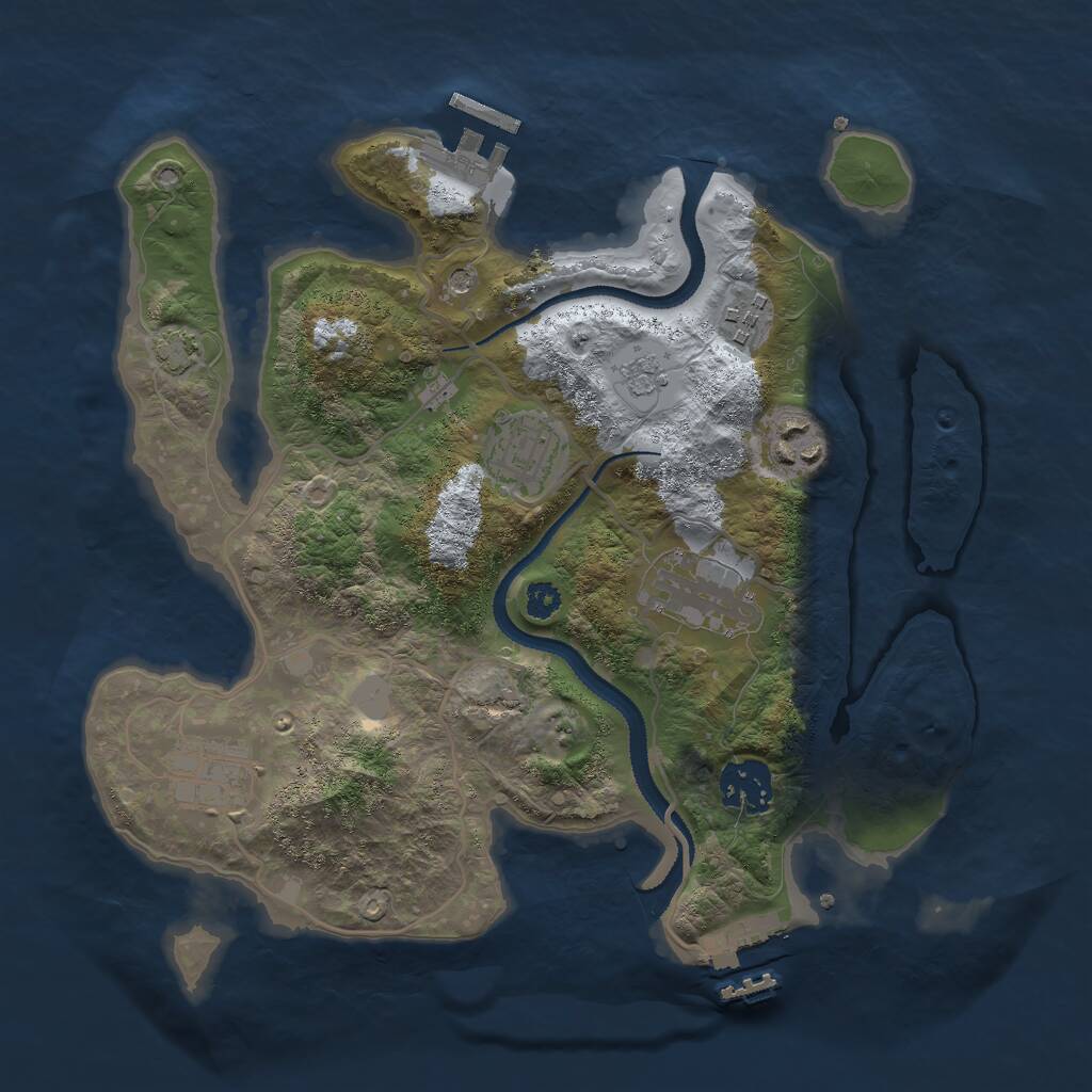 Rust Map: Procedural Map, Size: 3000, Seed: 572359, 12 Monuments