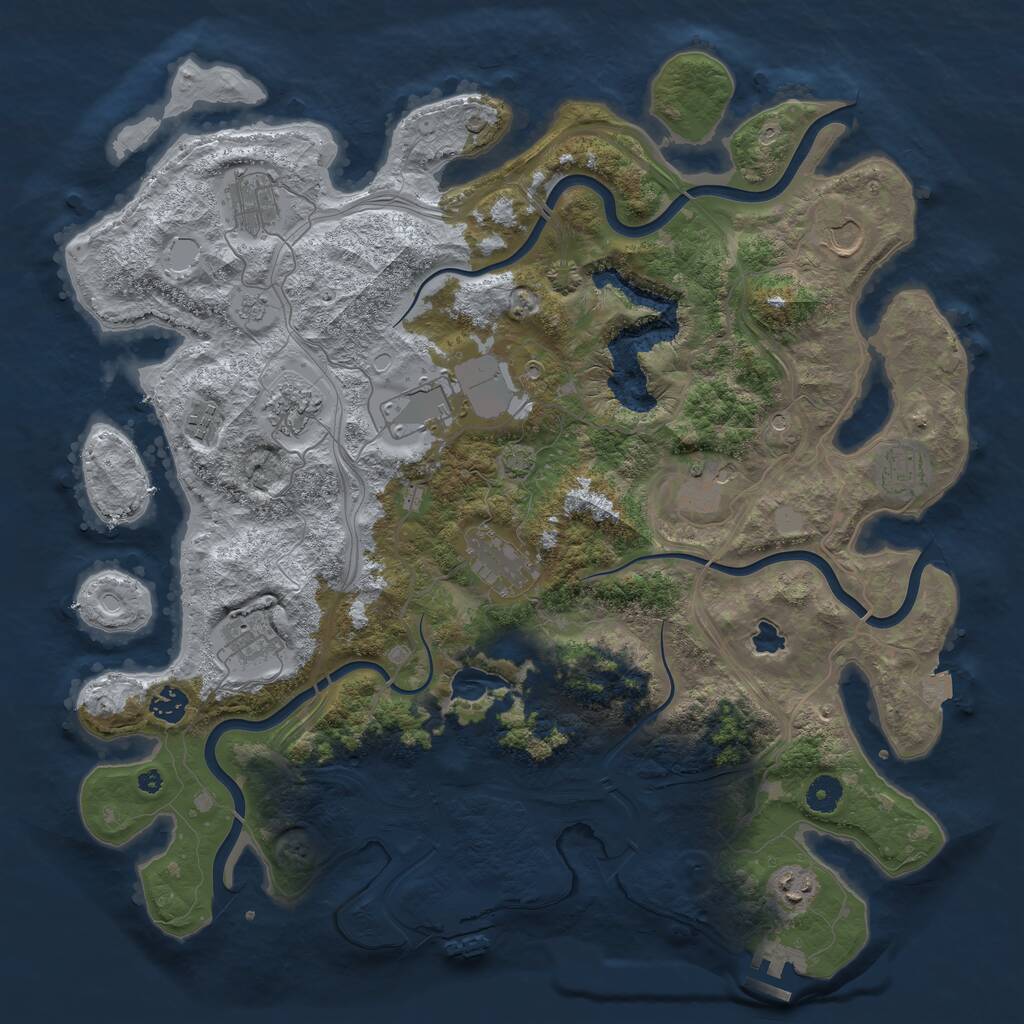 Rust Map: Procedural Map, Size: 4250, Seed: 1427521008, 17 Monuments