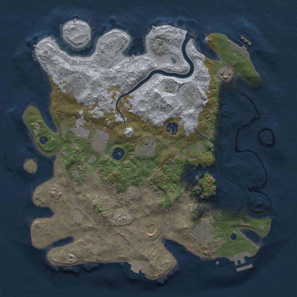 Rust Map: Procedural Map, Size: 3700, Seed: 567114757, 16 Monuments