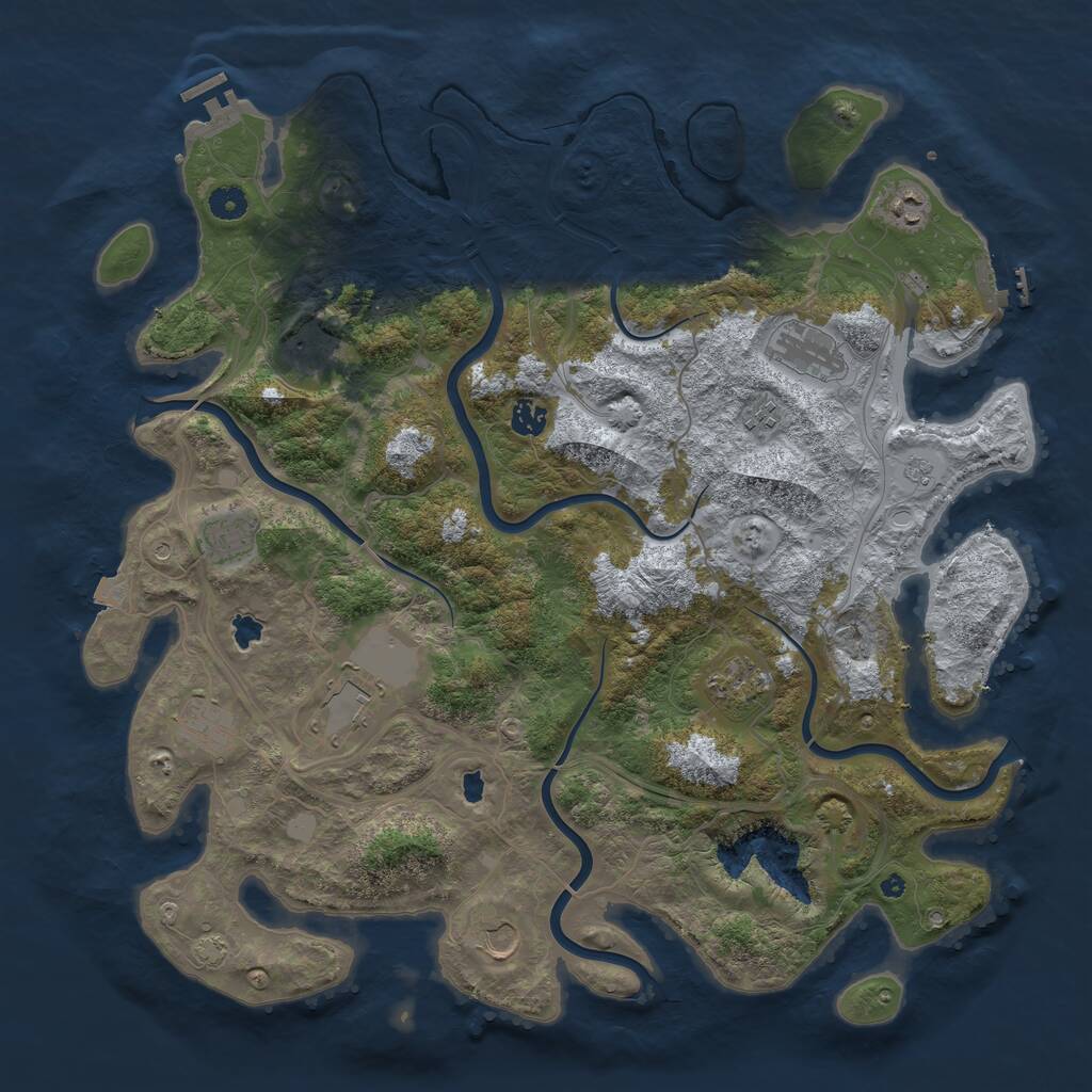 Rust Map: Procedural Map, Size: 4500, Seed: 809918797, 16 Monuments