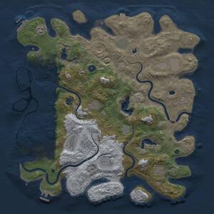 Thumbnail Rust Map: Procedural Map, Size: 4500, Seed: 123047, 17 Monuments