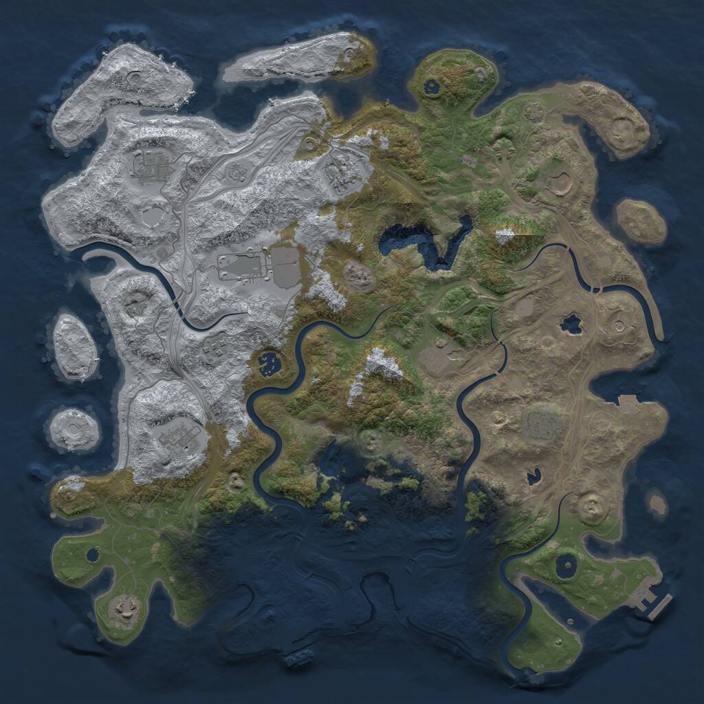 Rust Map: Procedural Map, Size: 4500, Seed: 1427521008, 16 Monuments