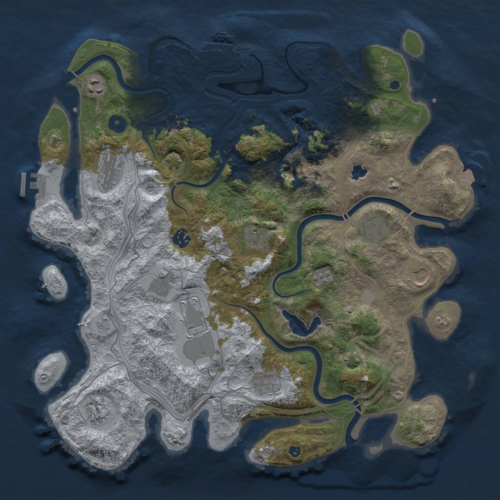 Rust Map: Procedural Map, Size: 4250, Seed: 780912199, 17 Monuments