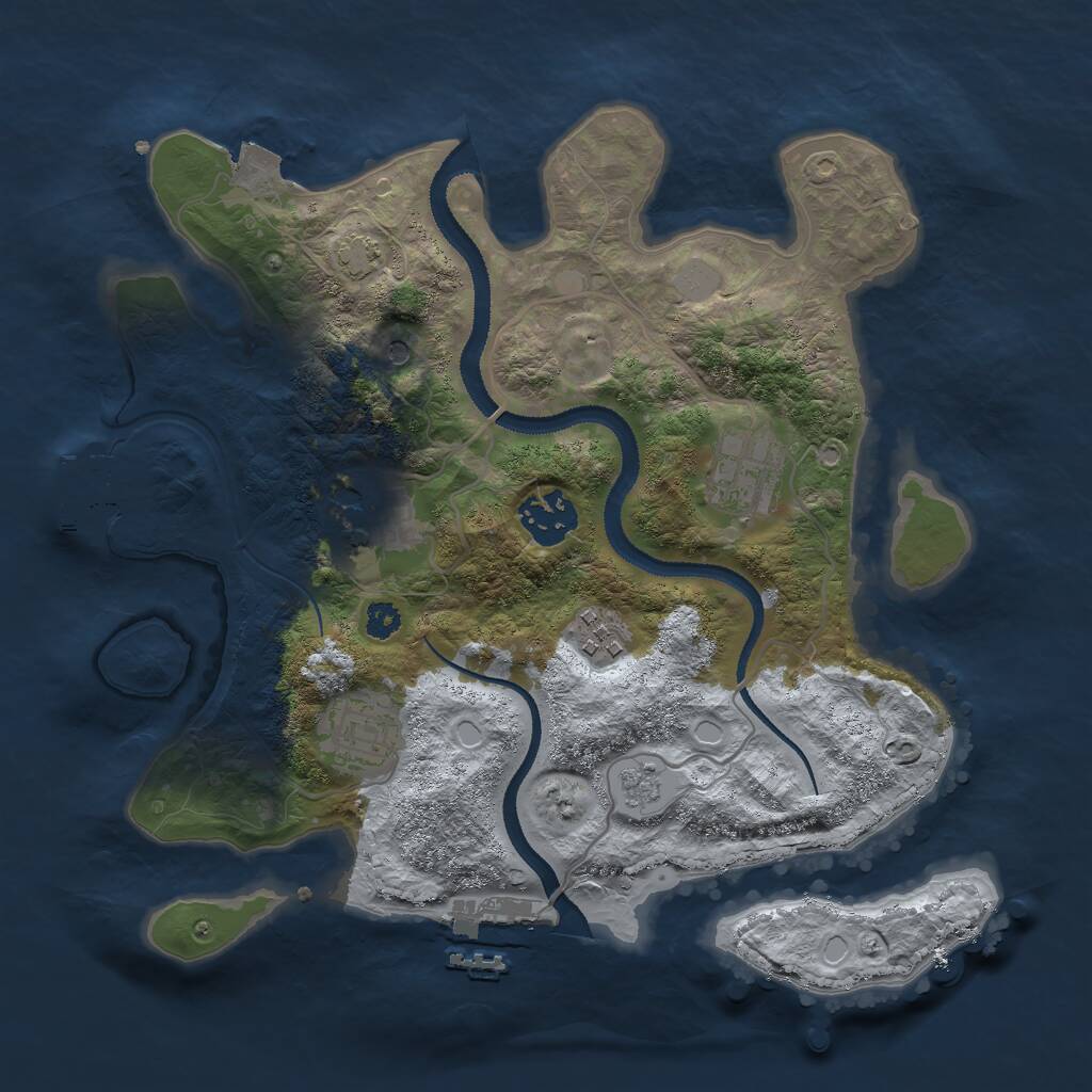 Rust Map: Procedural Map, Size: 3000, Seed: 16528, 11 Monuments