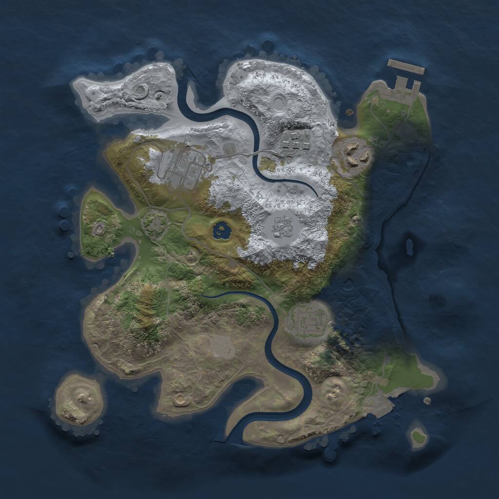 Rust Map: Procedural Map, Size: 2700, Seed: 1764590507, 9 Monuments