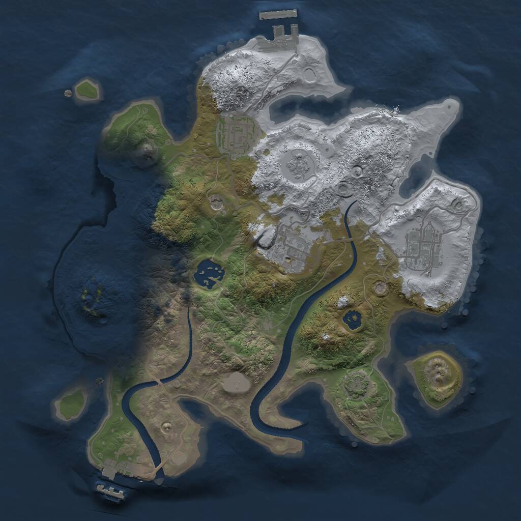 Rust Map: Procedural Map, Size: 2786, Seed: 912, 10 Monuments