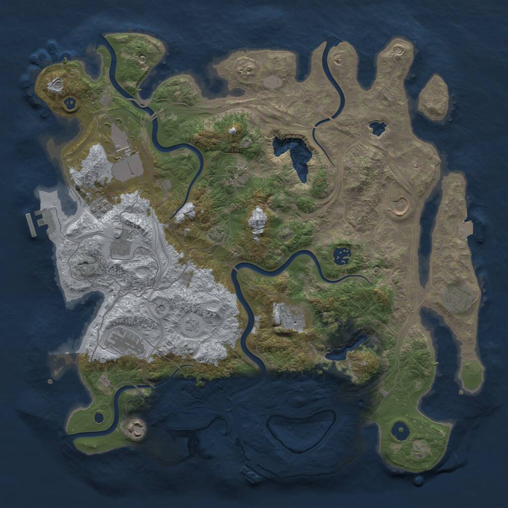 Rust Map: Procedural Map, Size: 4250, Seed: 539213008, 16 Monuments