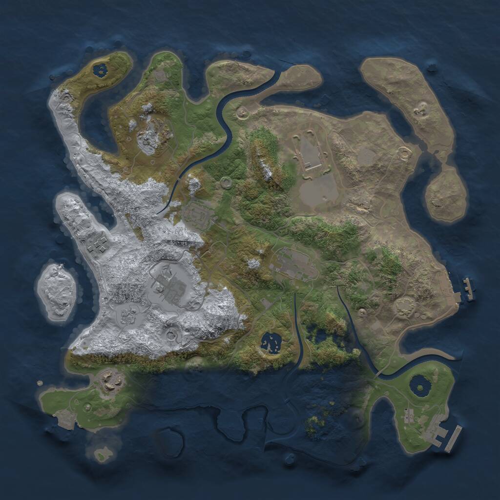 Rust Map: Procedural Map, Size: 3500, Seed: 800543514, 14 Monuments