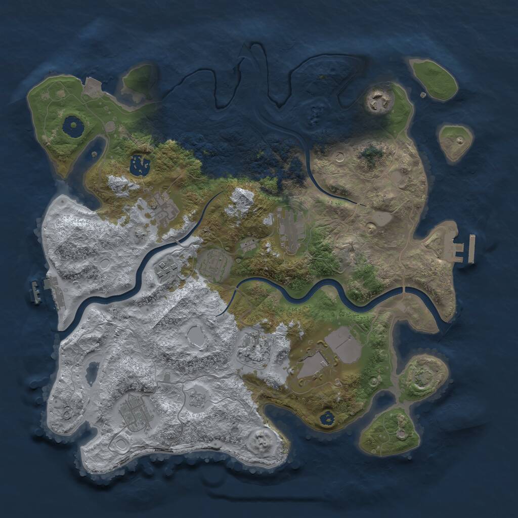 Rust Map: Procedural Map, Size: 3650, Seed: 67548395, 15 Monuments