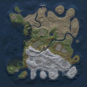 Thumbnail Rust Map: Procedural Map, Size: 3520, Seed: 70051, 15 Monuments