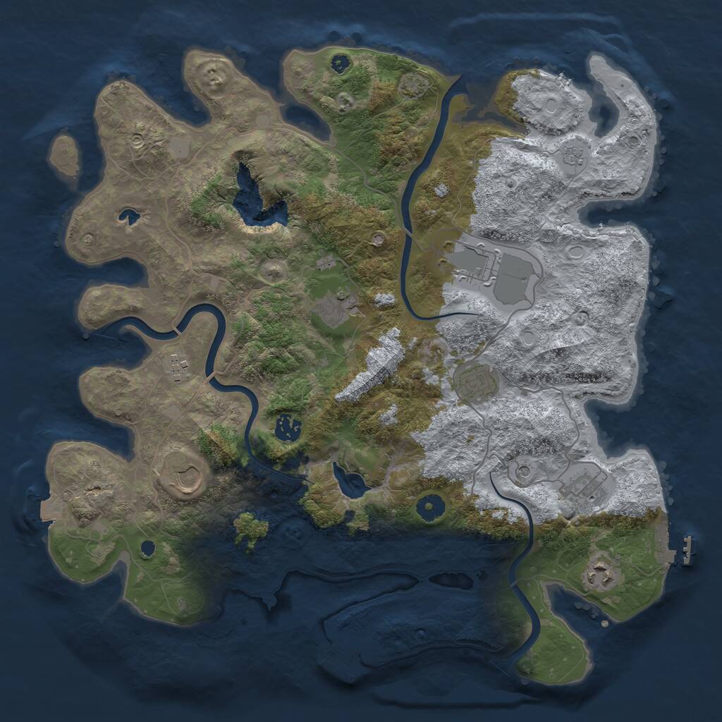 Rust Map: Procedural Map, Size: 4000, Seed: 1459821, 14 Monuments