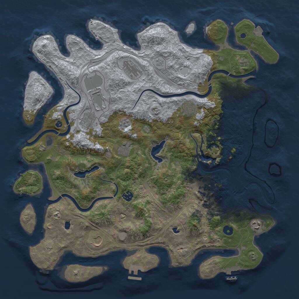 Rust Map: Procedural Map, Size: 4500, Seed: 311966595, 16 Monuments