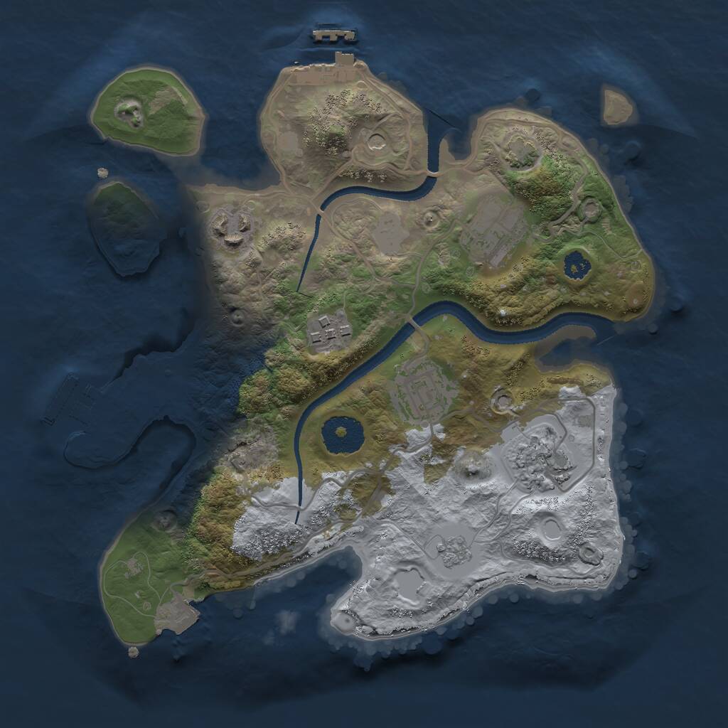 Rust Map: Procedural Map, Size: 2700, Seed: 1764676874, 11 Monuments