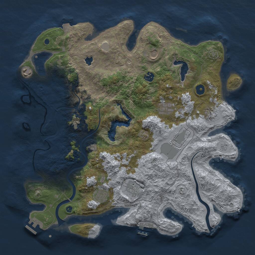 Rust Map: Procedural Map, Size: 4000, Seed: 259707246, 15 Monuments
