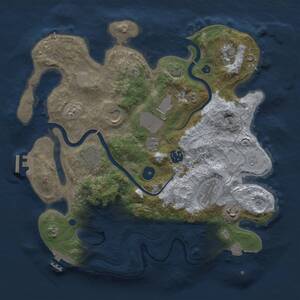 Thumbnail Rust Map: Procedural Map, Size: 3500, Seed: 3715891, 14 Monuments