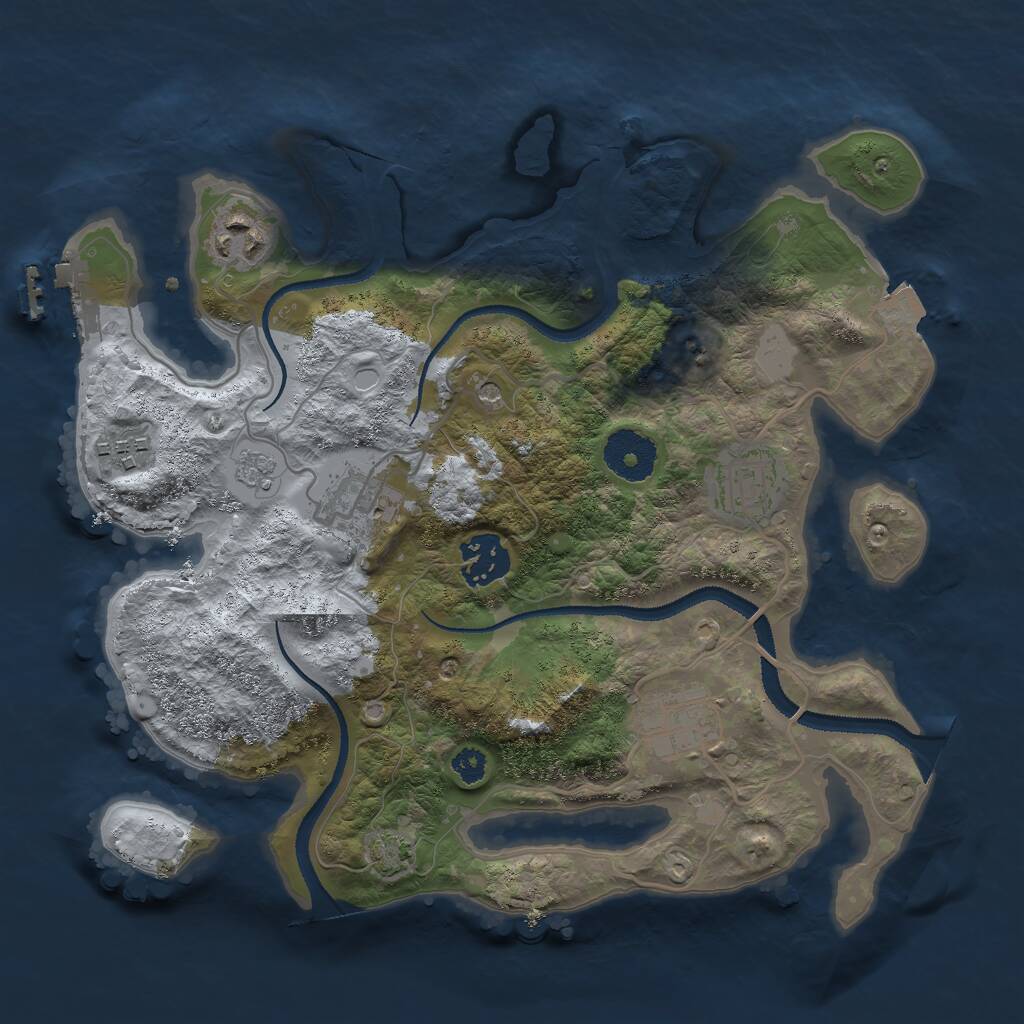 Rust Map: Procedural Map, Size: 3000, Seed: 2000244290, 11 Monuments