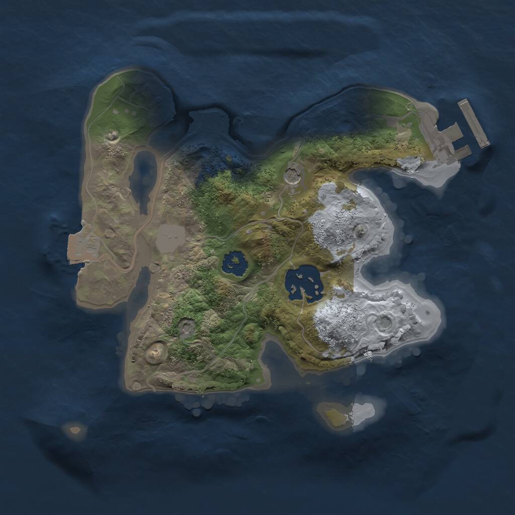 Rust Map: Procedural Map, Size: 2000, Seed: 497240274, 4 Monuments