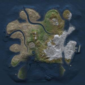 Thumbnail Rust Map: Procedural Map, Size: 2500, Seed: 1097073405, 8 Monuments