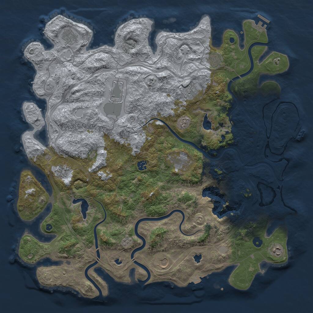 Rust Map: Procedural Map, Size: 4750, Seed: 58937375, 16 Monuments